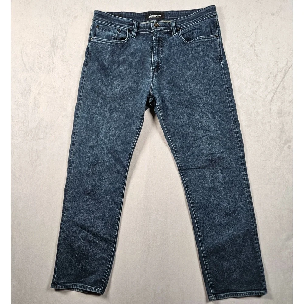 Revtown Automatic Jeans Mens 36x30 (Actual 36x28) Blue Dark Wash‎ Denim Relaxed